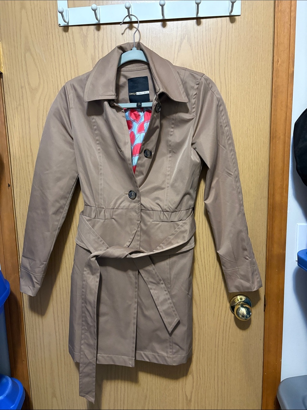 Anthropology Classic Women's Tan Trench Coat with Belt